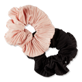 Scünci Pony Tail Black & Peach Scrunchies, 2 ea