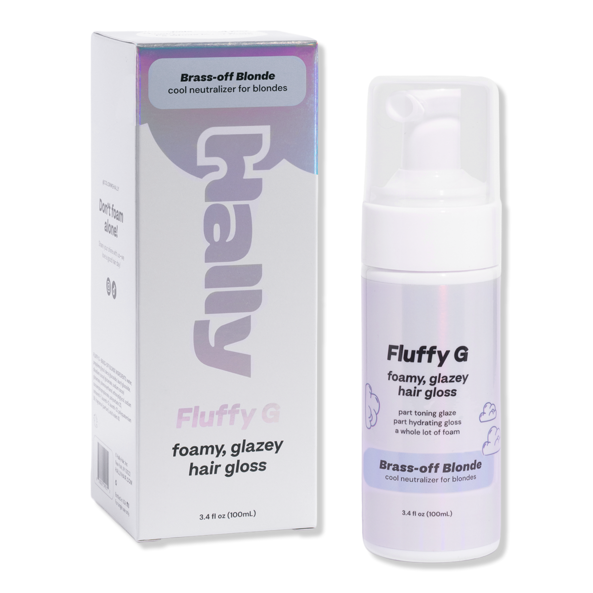 HALLY Fluffy G, Foamy Glazey Hair Gloss, Brass-Off Blonde, 3.4 oz