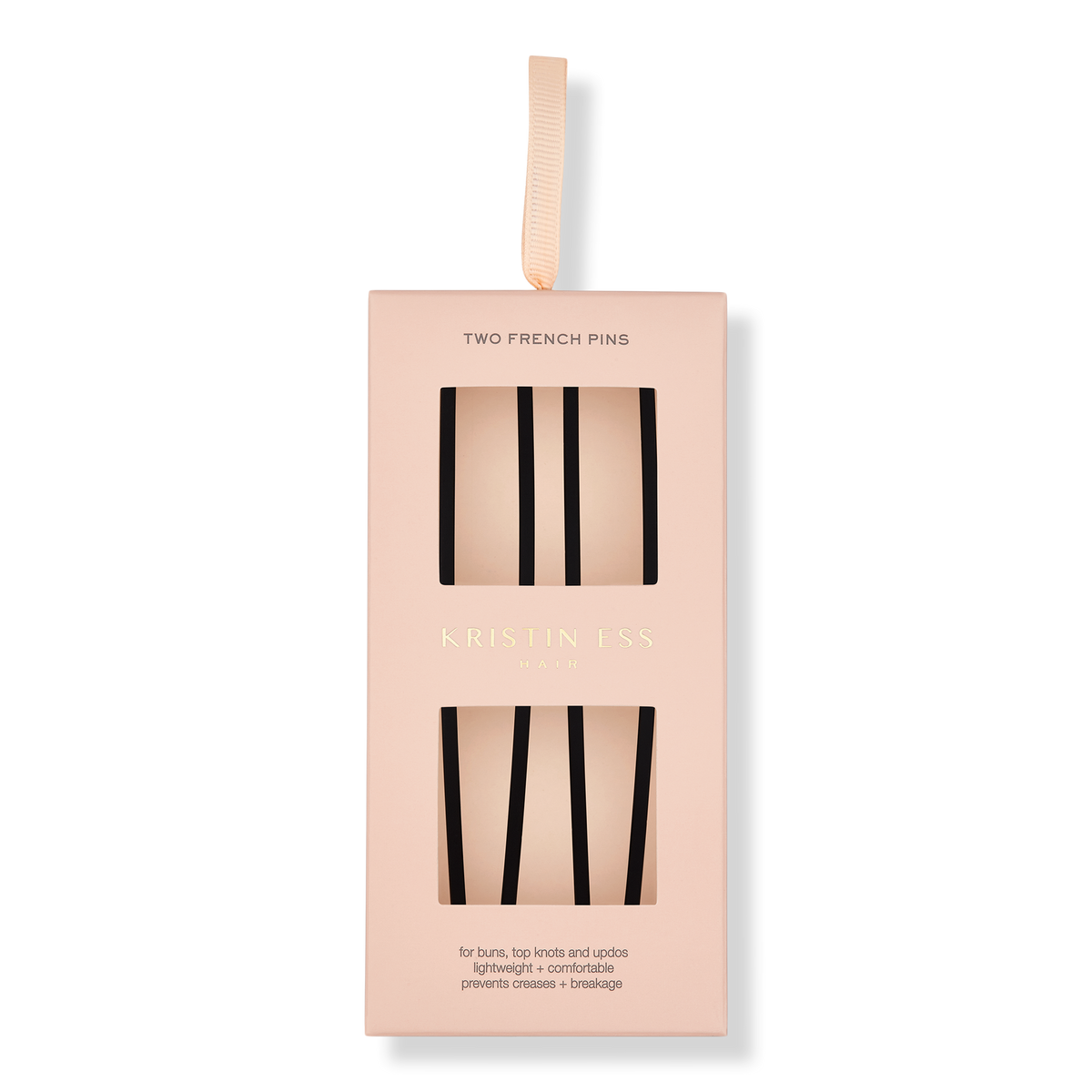KRISTIN ESS HAIR French Pins, Matte Black, 2 ea