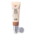 IT Cosmetics CC+ Nude Glow Lightweight Foundation + Glow Serum with, SPF 40, Rich Honey, 1.08 oz