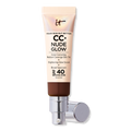 IT Cosmetics CC+ Nude Glow Lightweight Foundation + Glow Serum with, SPF 40, Deep Bronze, 1.08 oz