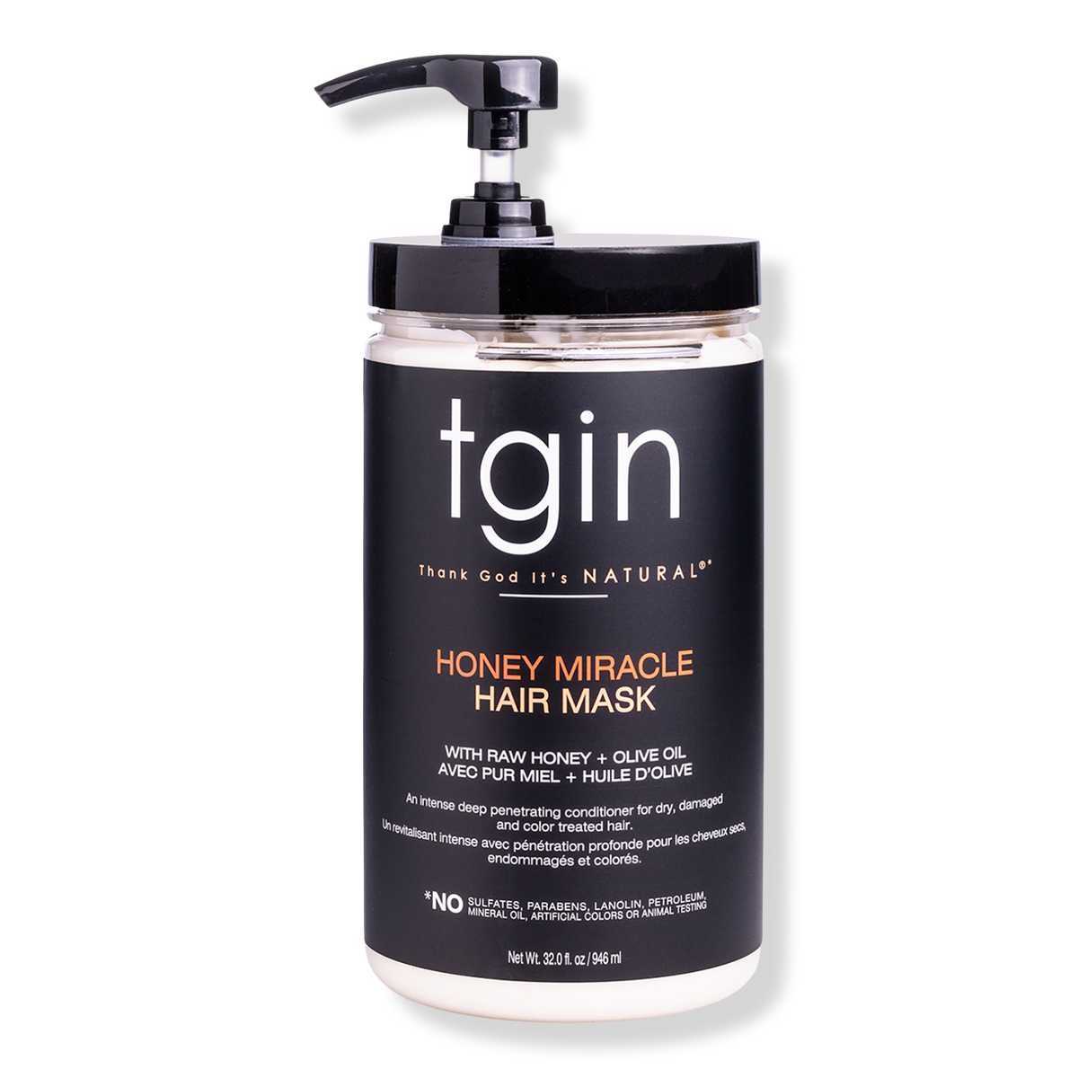 tgin Honey Miracle Hair Mask Deep Conditioner, 32 oz