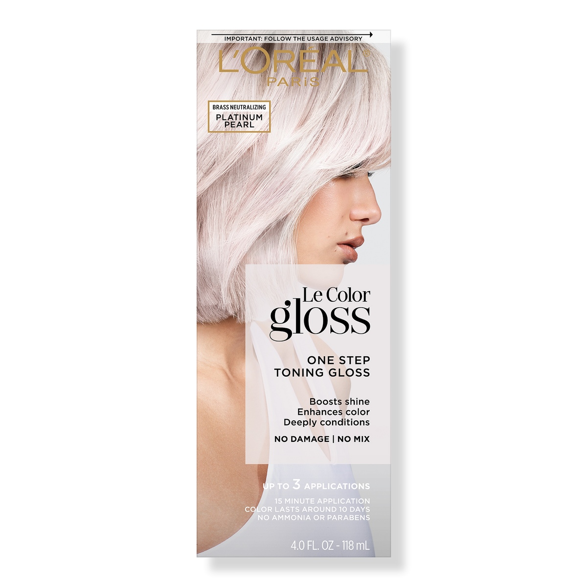 L'Oréal Le Color Gloss One Step Toning Gloss, Platinum Pearl, 4 oz