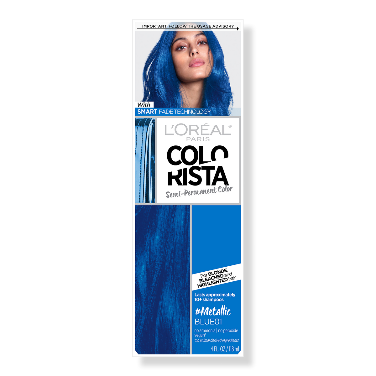 L'Oréal Colorista Metallic Semi-Permanent Hair Color, #Metallic Blue