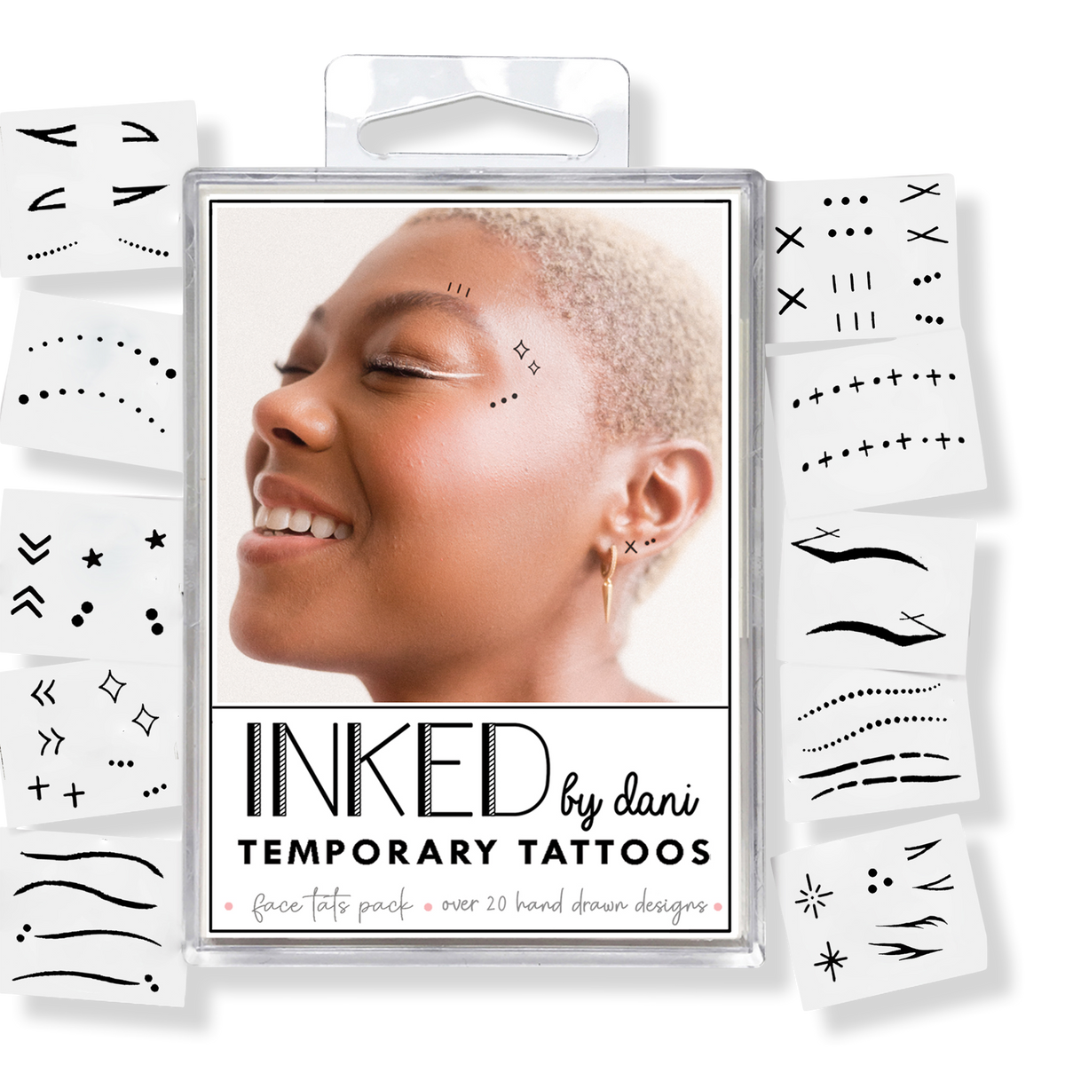 Inked by Dani Temporary Tattoos Face Tats Pack