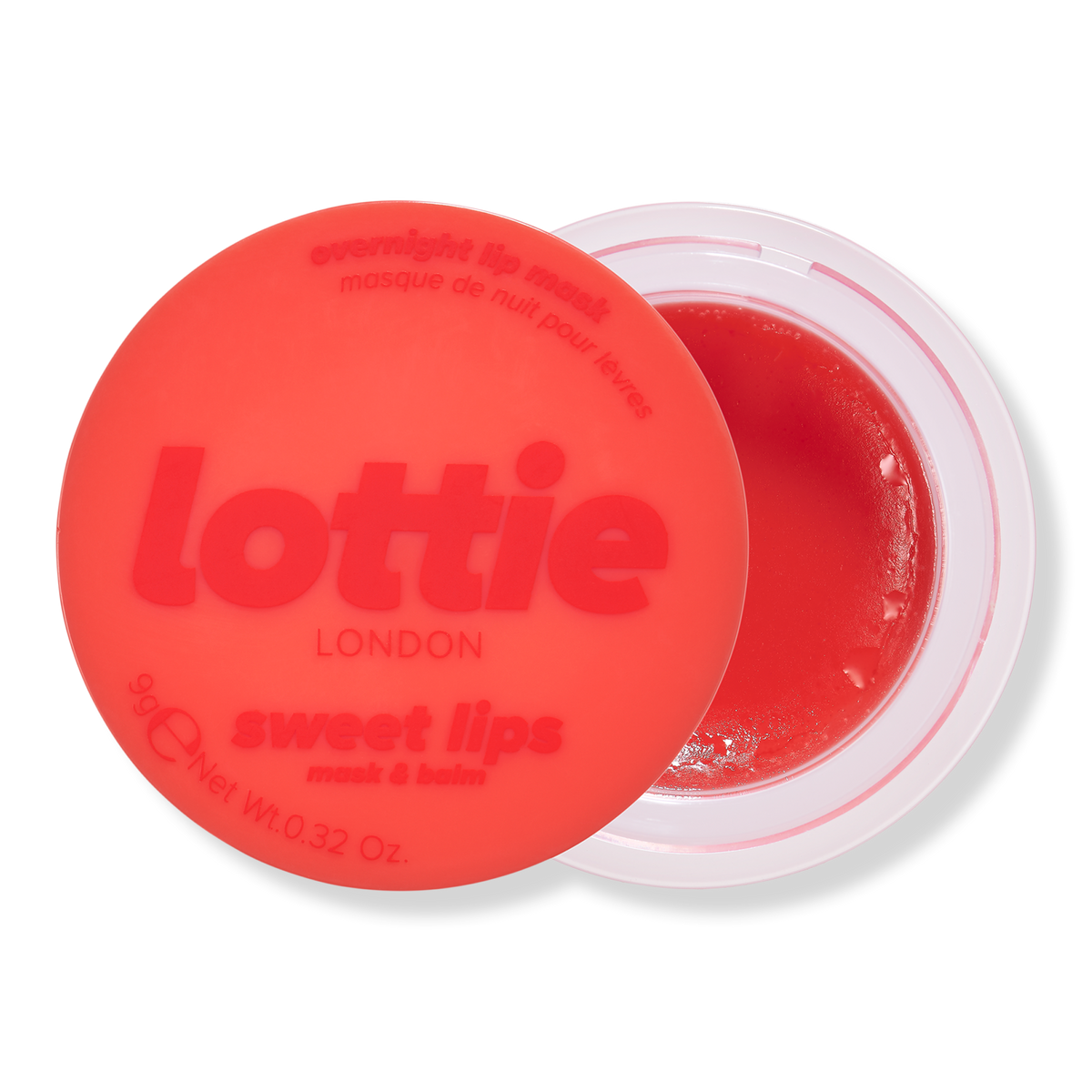 Lottie London Sweet Lips Overnight Lip Mask & Balm, Cherry Kiss, 0.31 oz