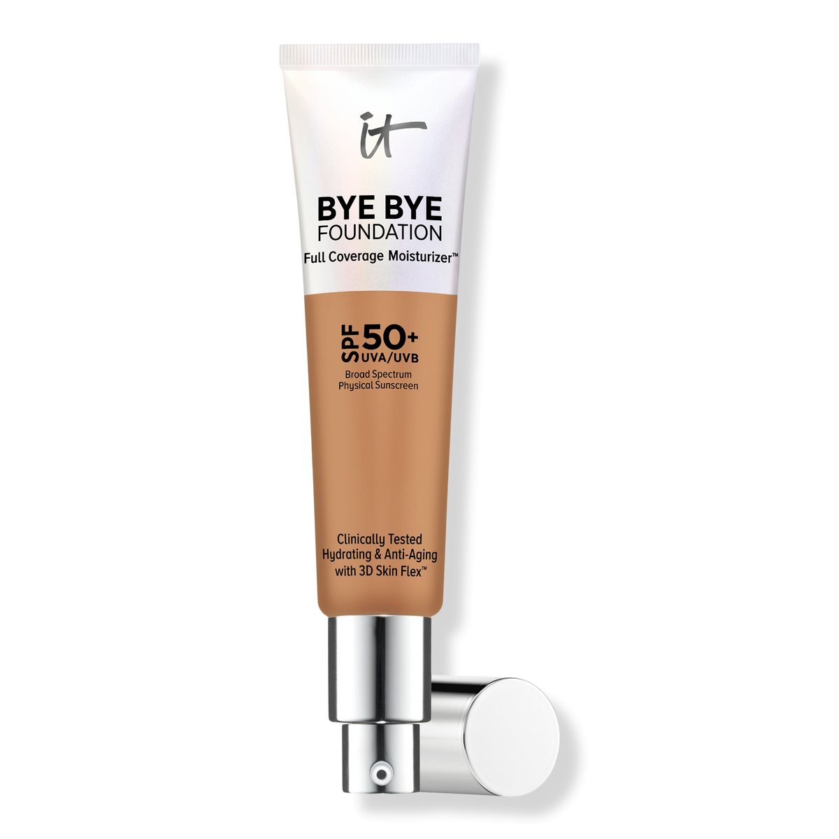 IT Cosmetics Supersize Bye Bye Foundation Full Coverage Moisturizer with, SPF 50+, Tan, 2.53 oz