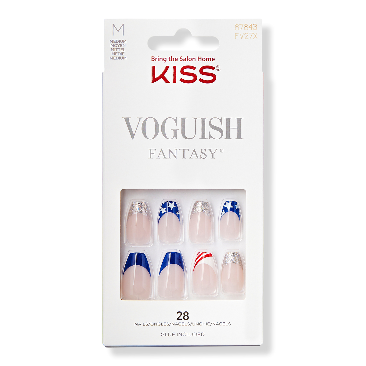 Kiss White Stars Voguish Fantasy Ready-To-Wear Fake Nails