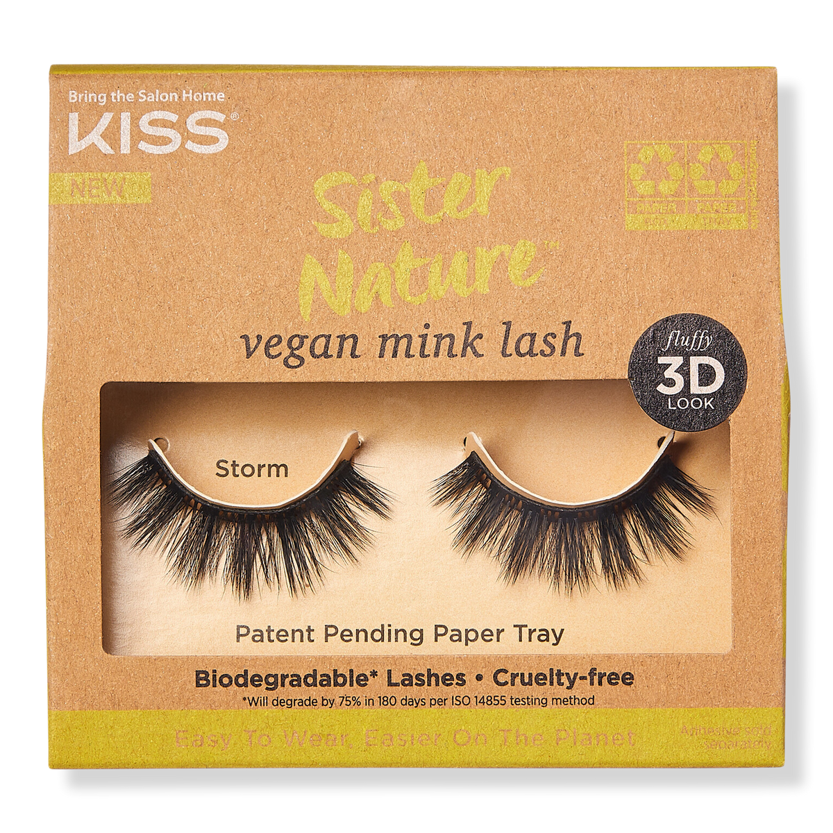 Kiss Sister Nature Vegan Mink False Eyelashes, Storm