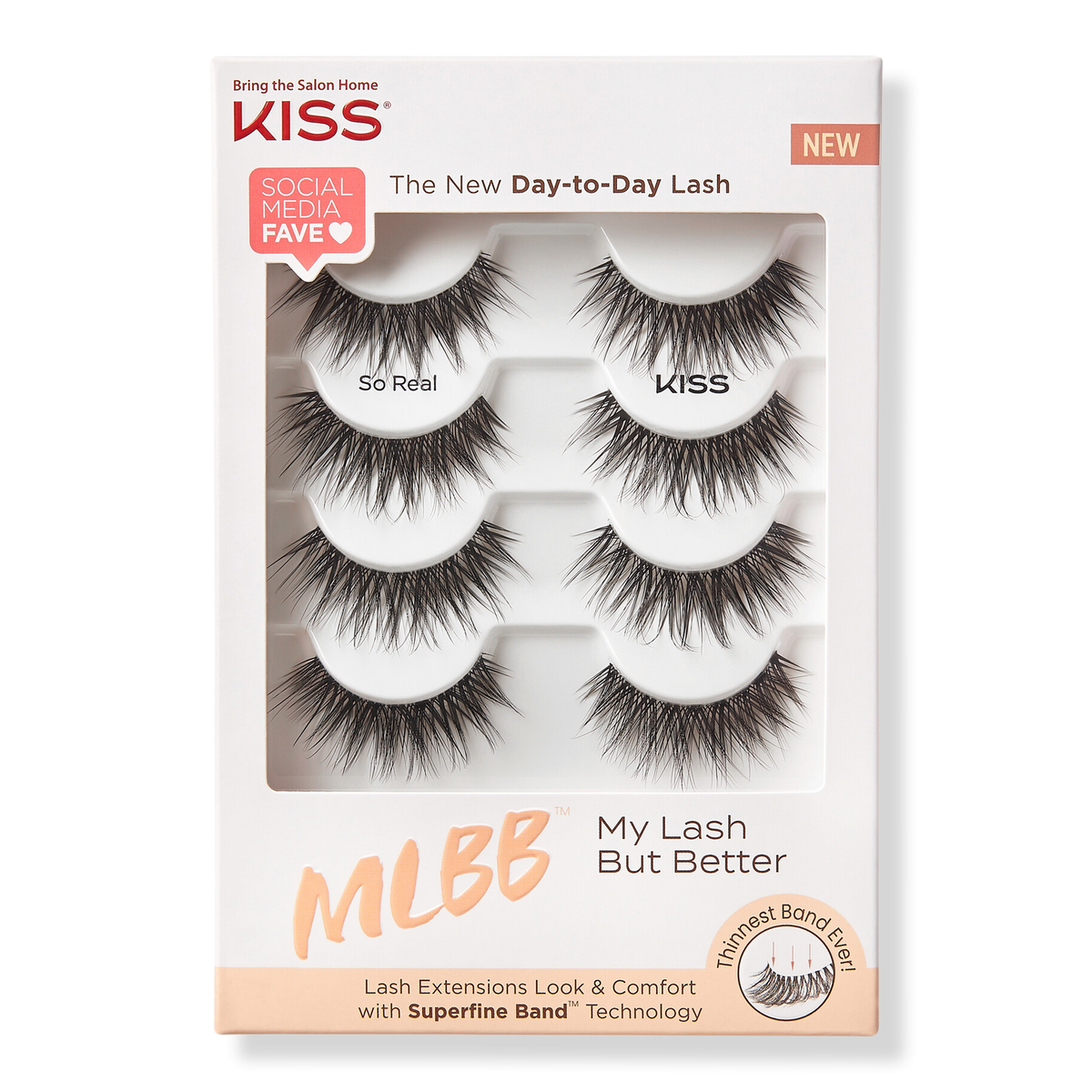 Kiss My Lash But Better False Eyelashes Multipack, So Real, 4 pair