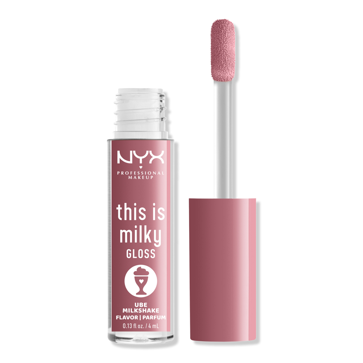 NYX Professional Makeup This is Milky Gloss Milkshakes Vegan Lip Gloss, Ube Milkshake, 0.13 oz