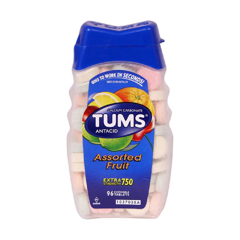 Tums E-X Extra Strength Antacid/Calcium, Assorted Berries, 96 ea