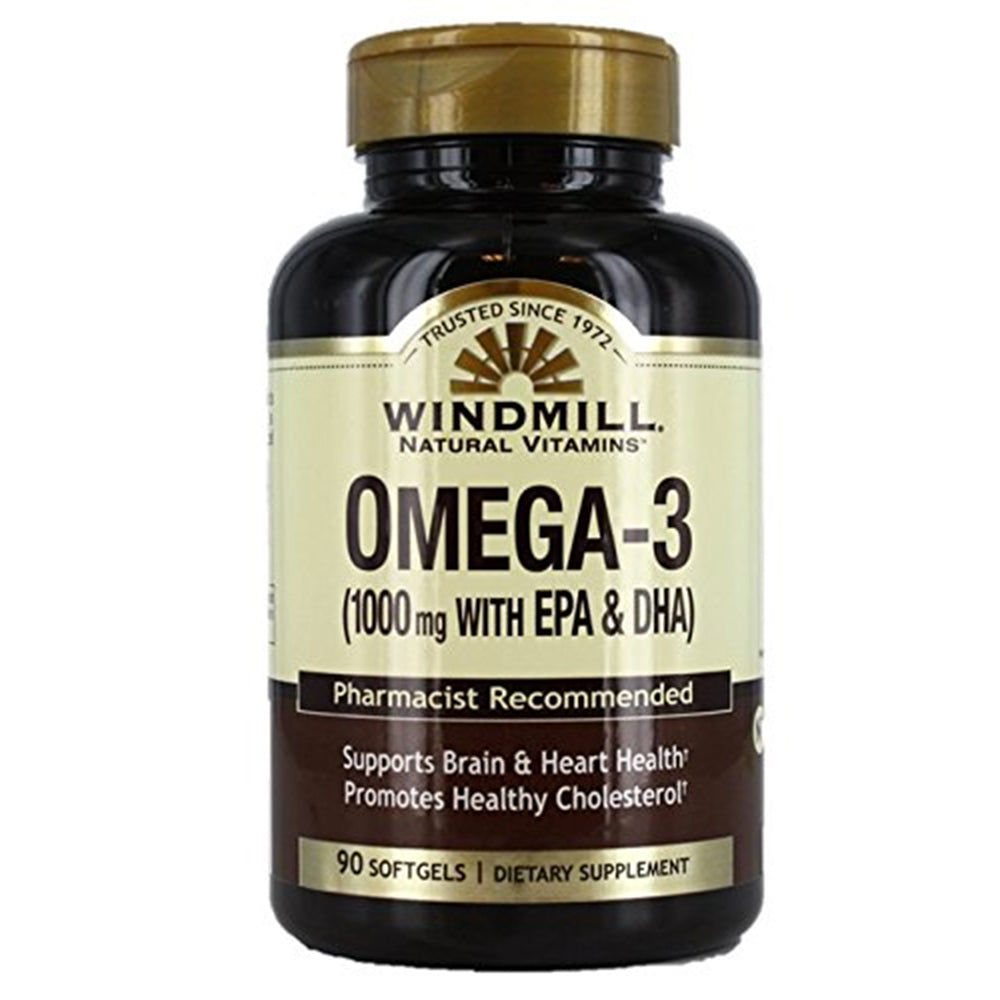 Windmill Omega-3 EPA & DHA Fish Oil, 1000 mg, Softgels, 90 ea