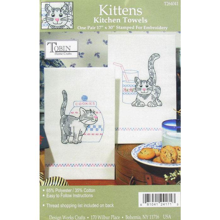 Tobin Home Crafts Kitten Towel Needlework Kit - OTC Shoppe Express