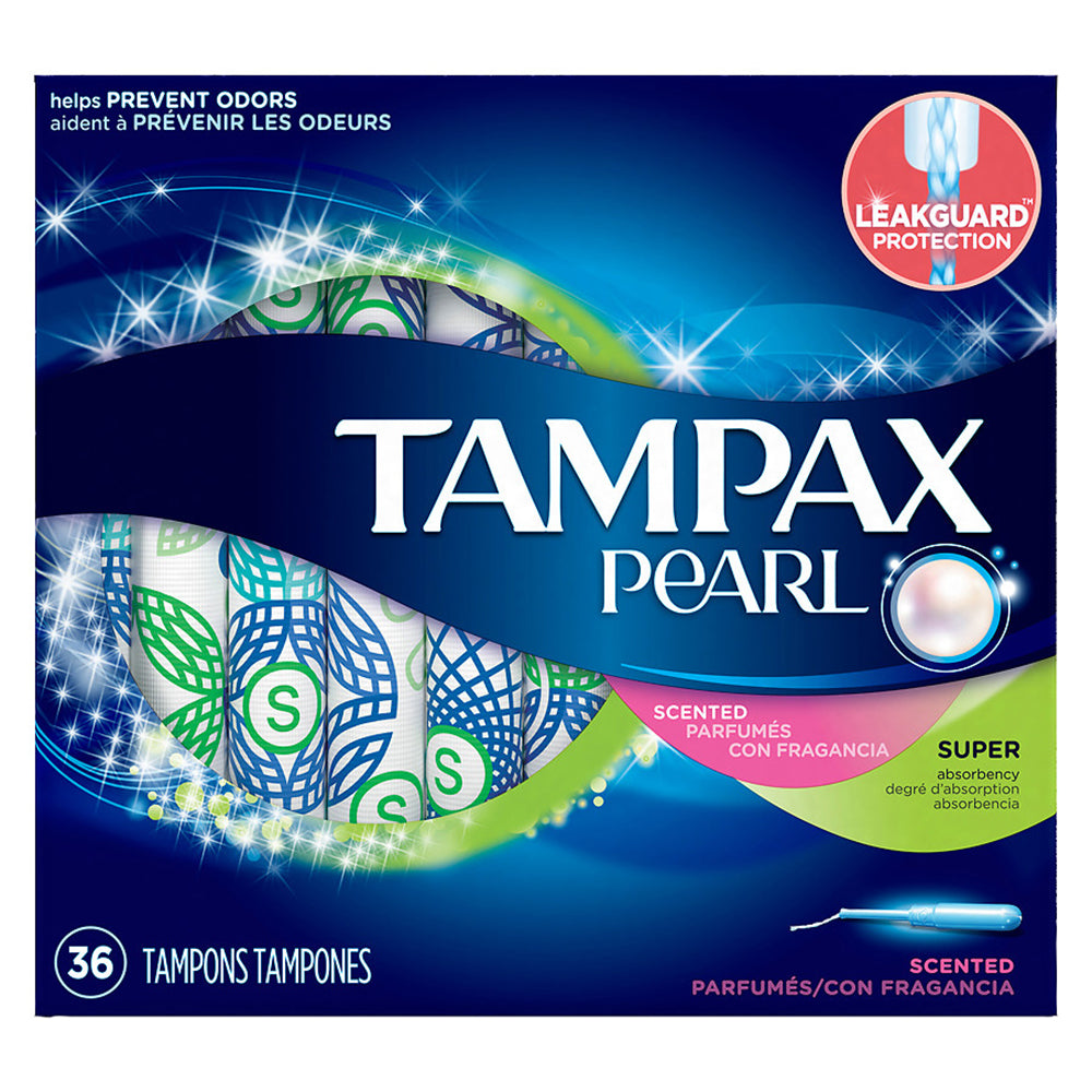 Tampax Pearl Plastic Applicator Tampons, Super, Fresh Scent, 36 ea