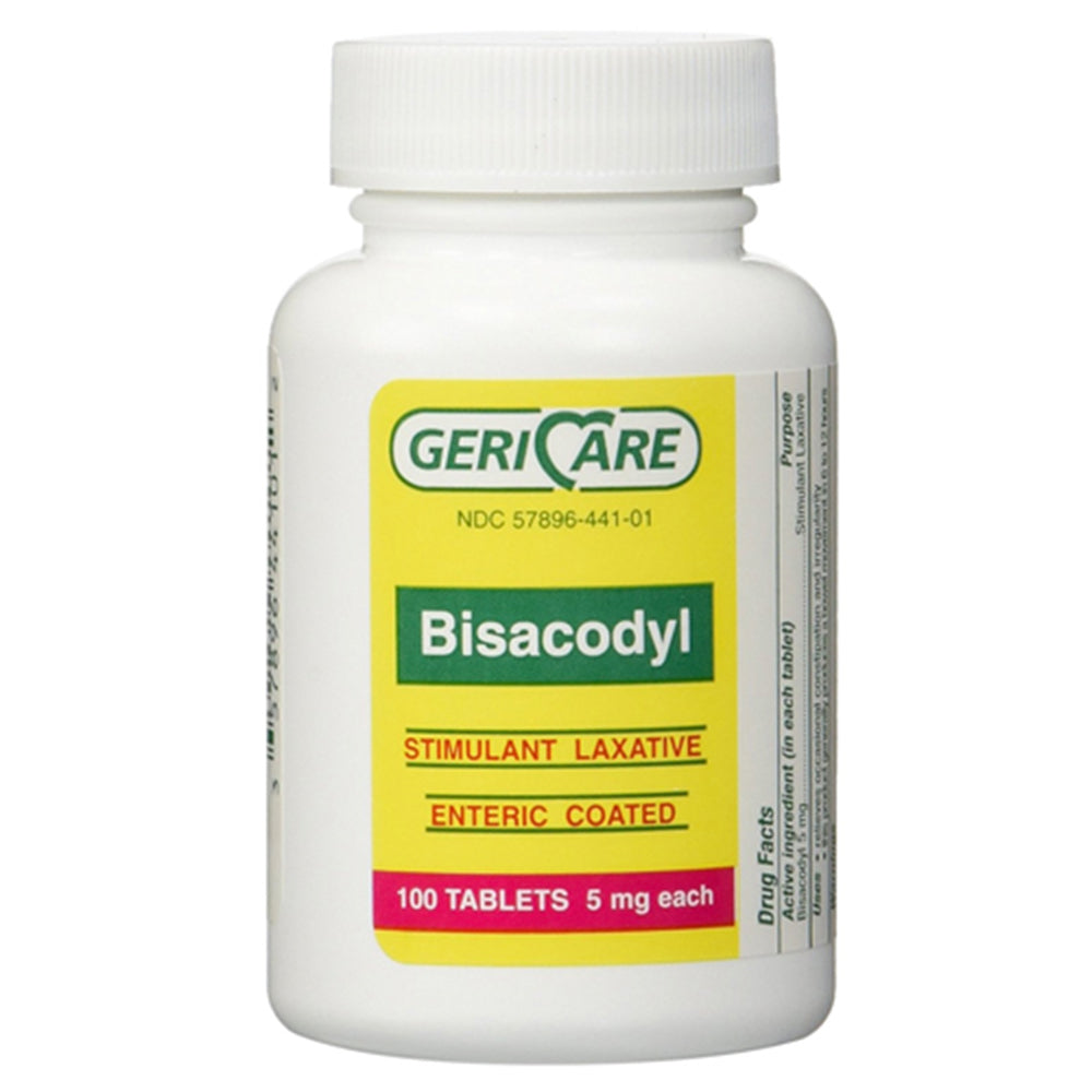 GeriCare Bisacodyl, Stimulant Laxative, Tablets, 100 ea