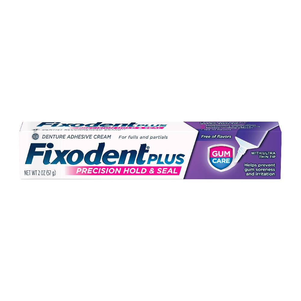 Fixodent Plus Gum Care Superior Hold Denture Cream, Flavor Free, 2 oz