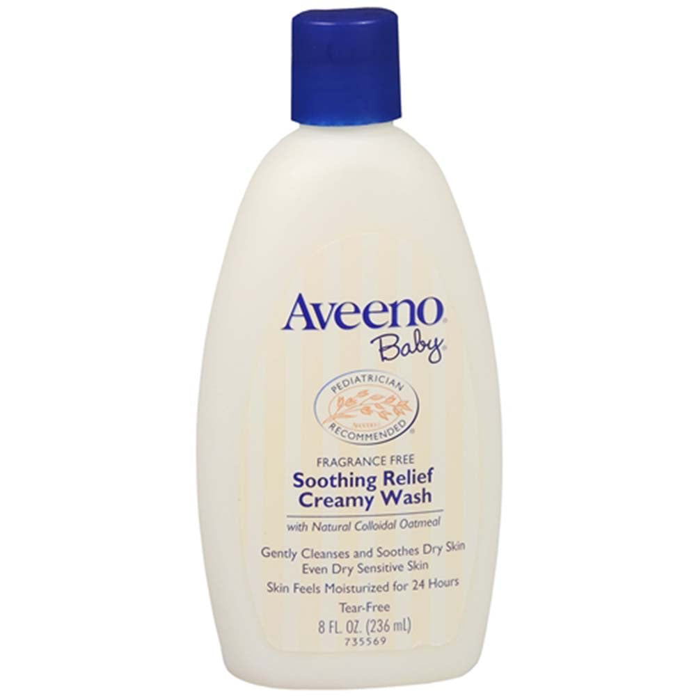 Aveeno Baby Soothing Relief Creamy Wash, Fragrance Free, 8 oz