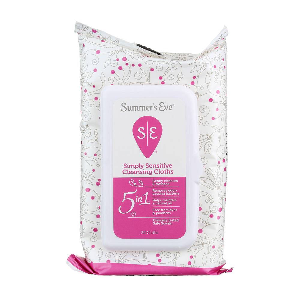 Summer's Eve Simply Sensitive, Cleansing Cloths, 32 ea