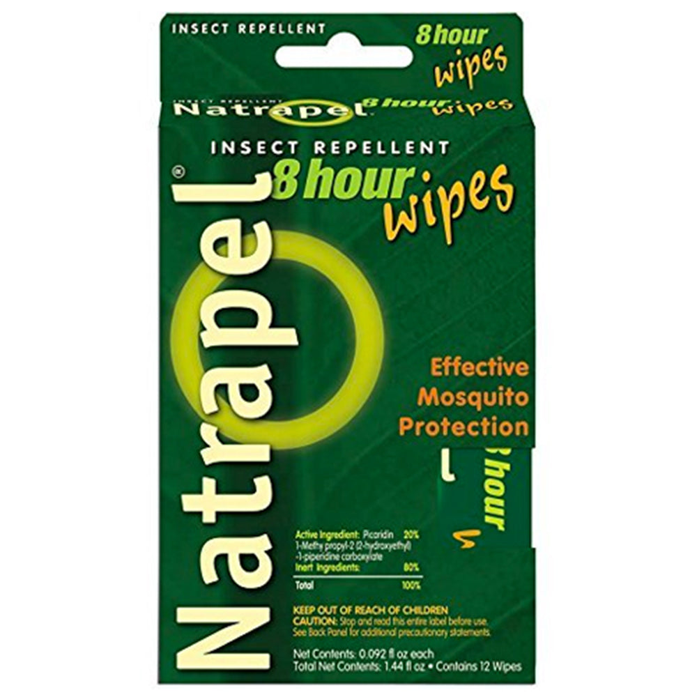 Natrapel 8-Hours Deet Free Insect Repellent Wipes, 12 ea