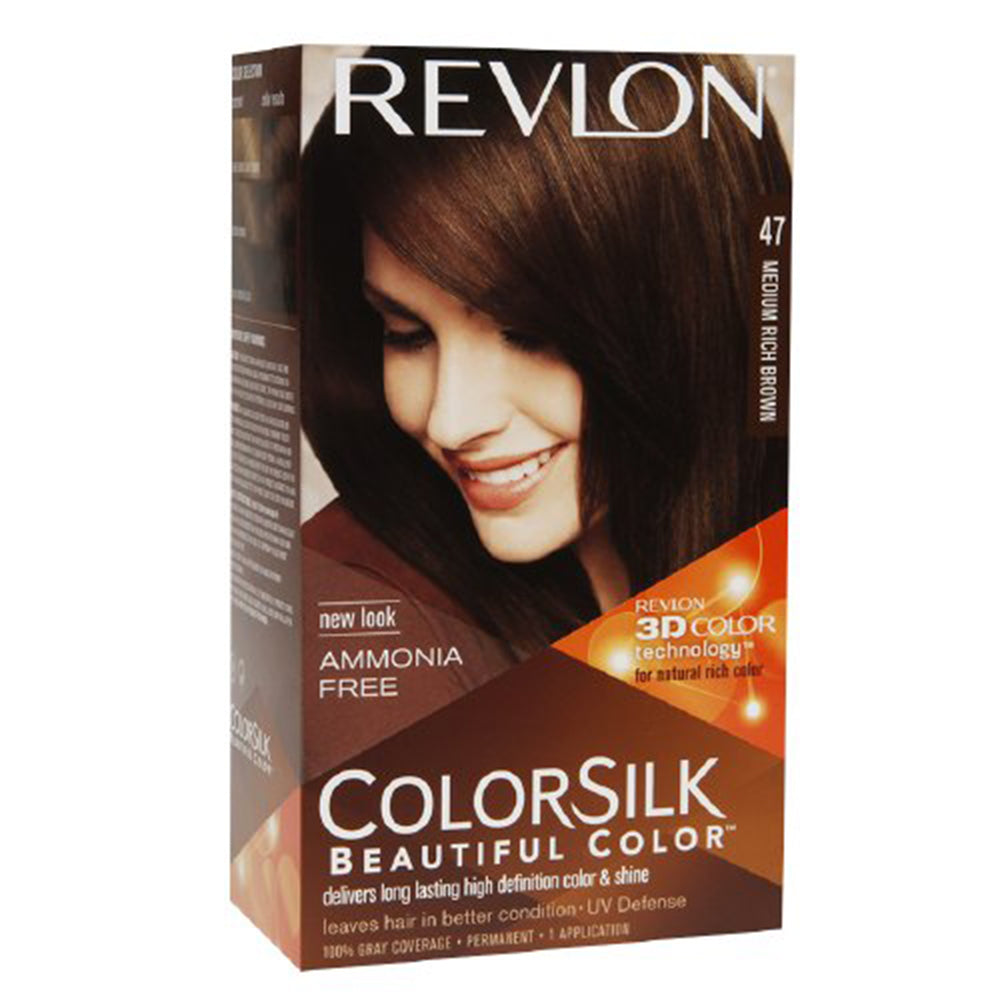 Revlon Colorsilk Beautiful Color, Medium Rich Brown 47, 1 ea