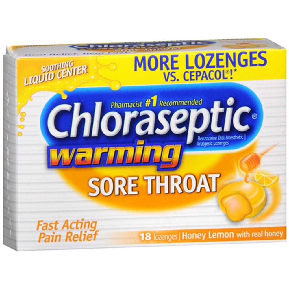Chloraseptic Sore Throat Lozenges, Honey Lemon, 18 ea