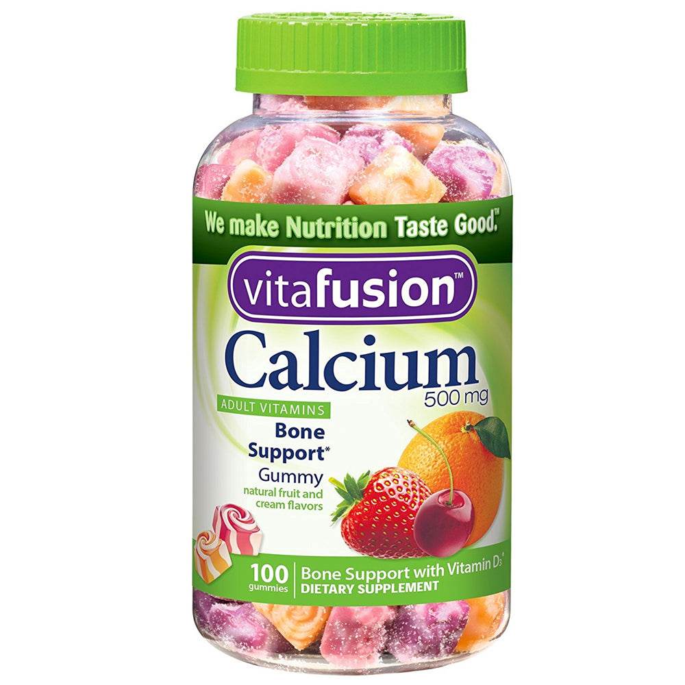 Vitafusion Calcium, 500 mg, Gummies, Fruit and Cream, 100 ea - OTC Shoppe Express
