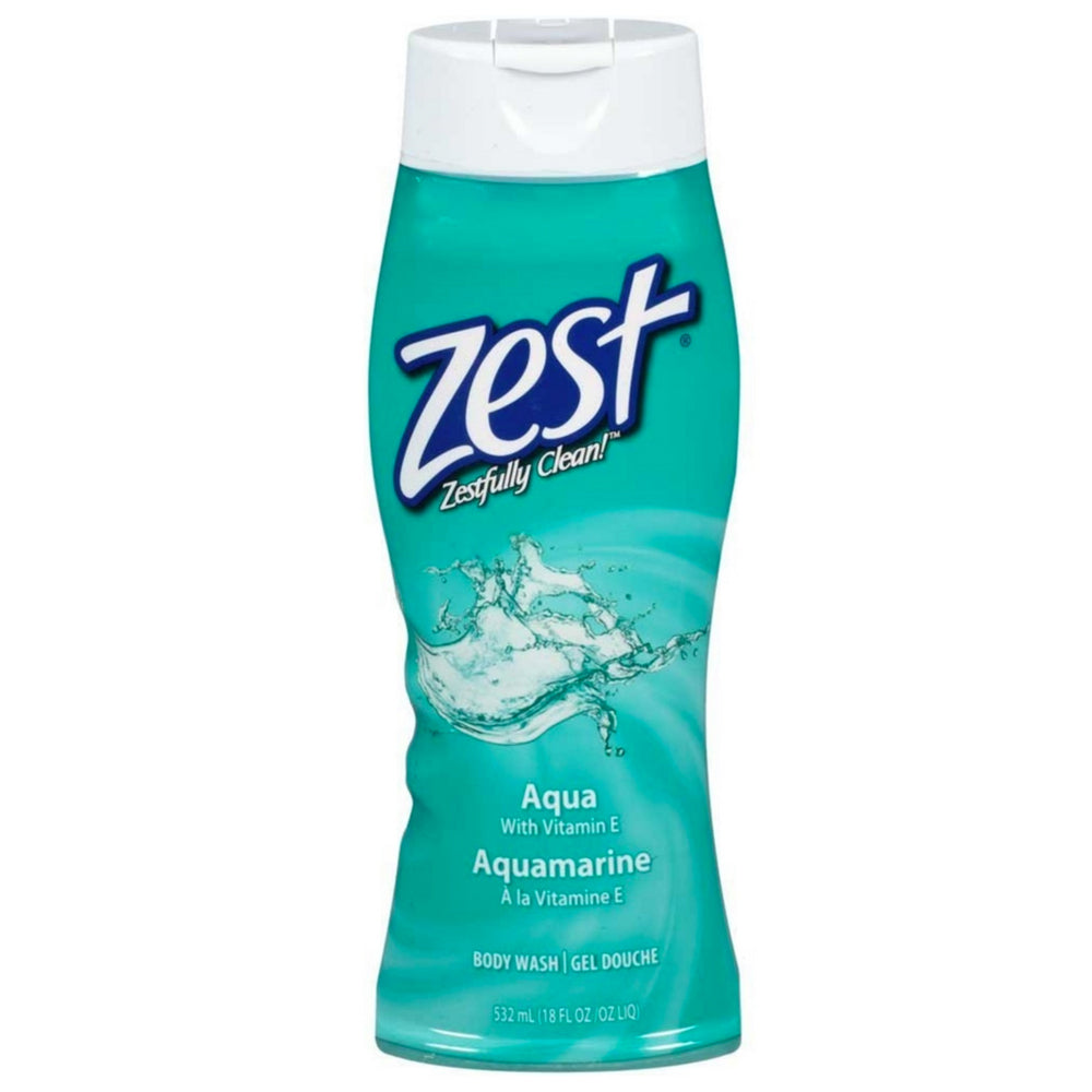 Zest Body Wash, Aqua, 18 oz