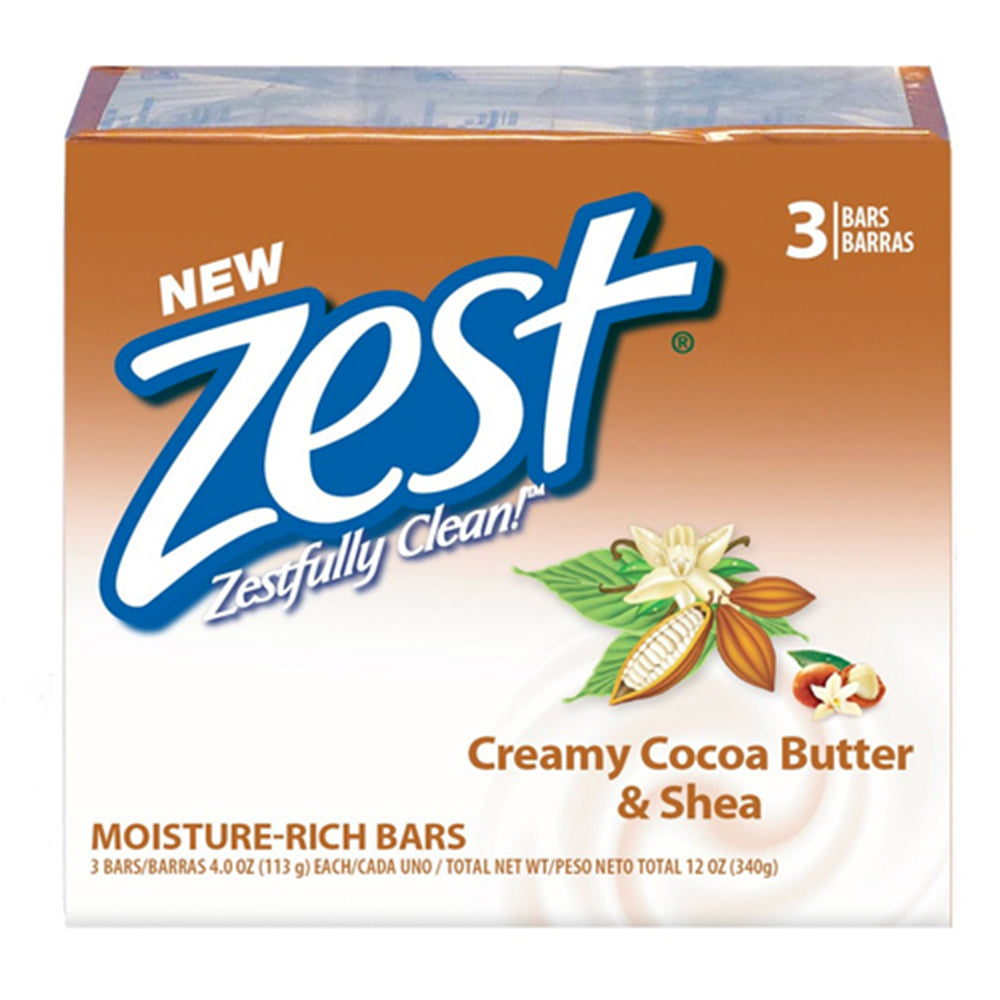 Zest Bath Bars, Cocoa Butter & Shea, 3 ea