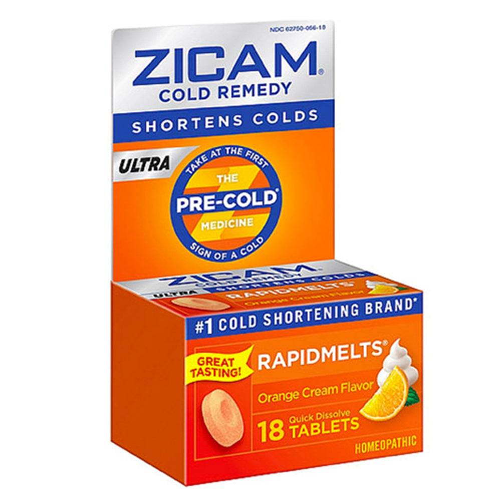 Zicam Ultra Cold Remedy RapidMelts, Tablets, Orange Cream, 18 ea - OTC Shoppe Express