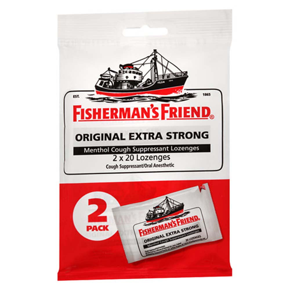 Fisherman's Friend Extra Strong Menthol Cough Lozenges, Original, 40 ea