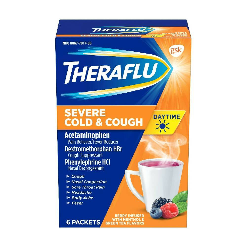 TheraFlu Severe Cold & Cough, Daytime, Packets, 6 ea