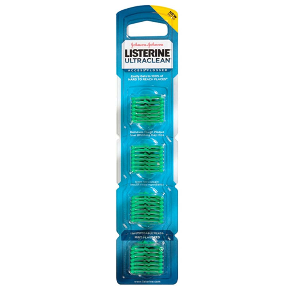 Listerine Ultraclean Access Flosser Refill Heads, Mint, 28 ea
