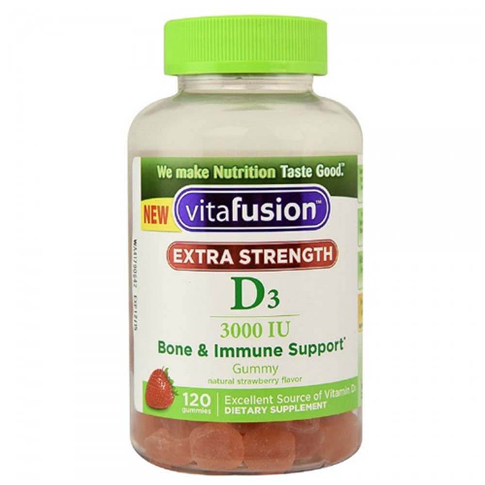 Vitafusion Extra Strength D3 3000 IU, Strawberry, 120 ea - OTC Shoppe Express