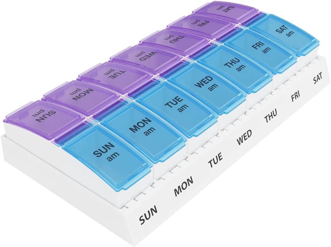 Ezy Dose Weekly AM/PM Pill Planner, Large, 1 ea (Colours May Vary) - OTC Shoppe Express