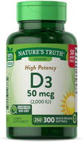 Nature's Truth High Potency Vitamin D3, 2000 IU, Quick Release Softgels, 300 ea - OTC Shoppe Express