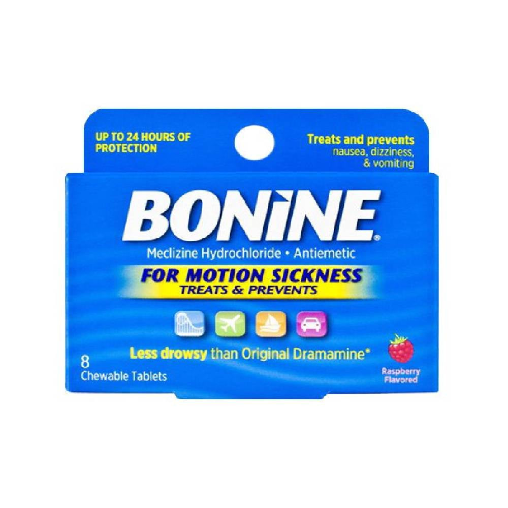 Bonide for Motion Sickness Chewable Tablets, Raspberry Flavored, 8 ea