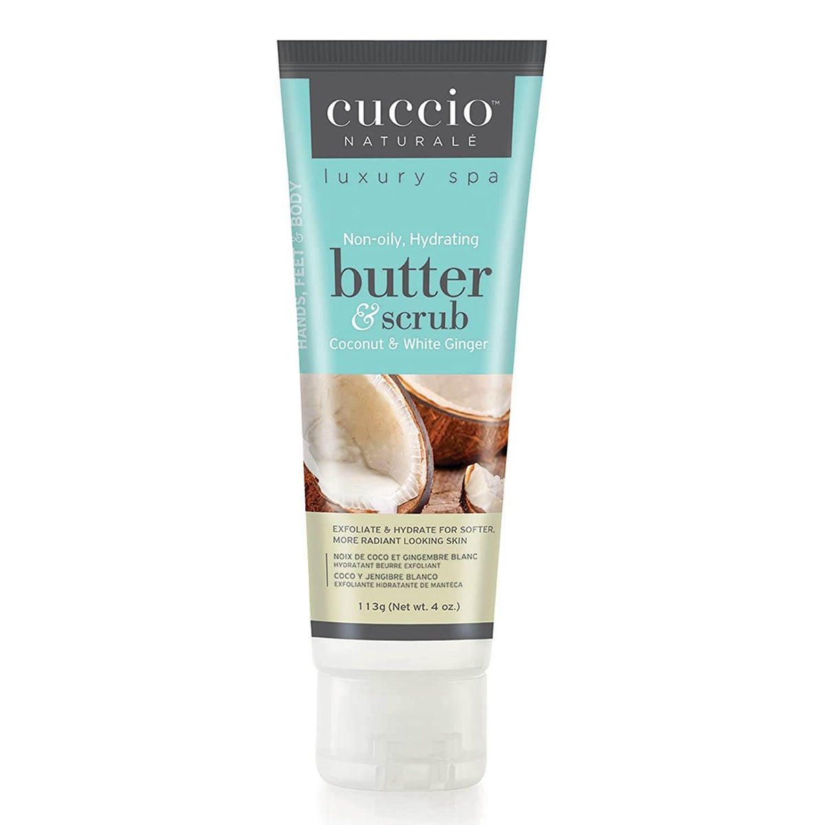Cuccio Coconut and White Ginger Scrub for Unisex, 4 oz - OTC Shoppe Express
