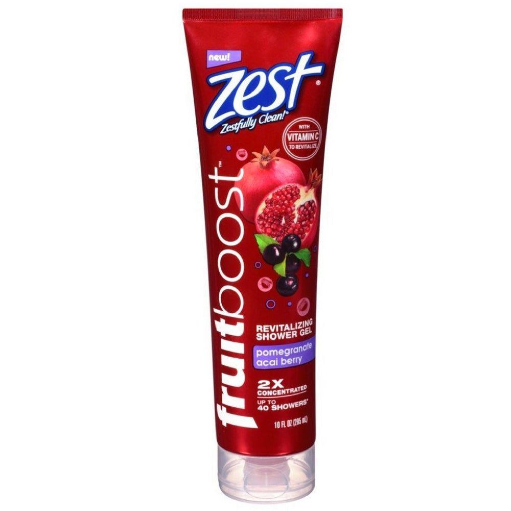 Zest Fruitboost Revitalizing Shower Gel, Pomegranate Acai Berry, 10 oz