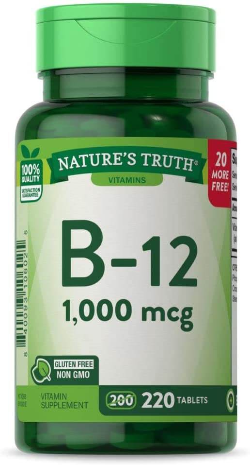 Nature's Truth Vitamin B-12, 1000 mcg, Tablets, 220 ea - OTC Shoppe Express