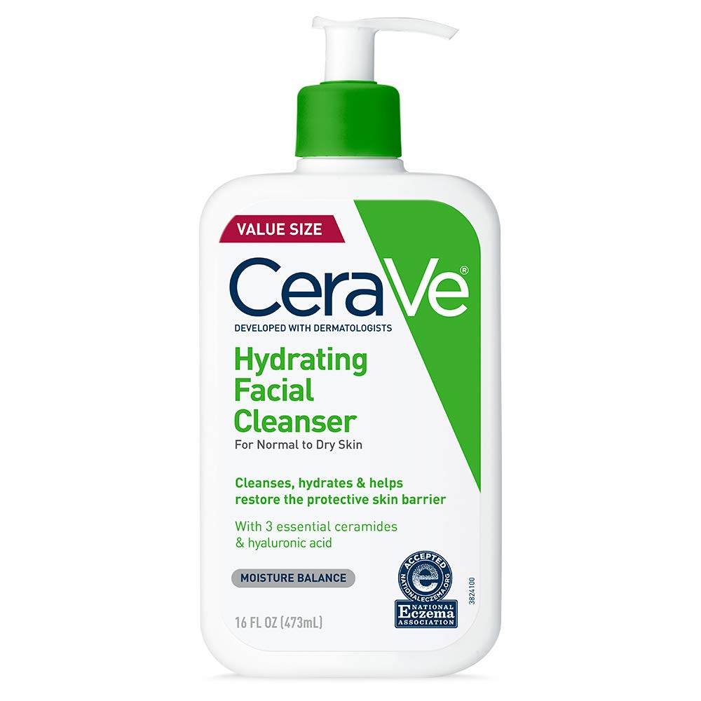 CeraVe Face Wash, Hydrating Facial Cleanser for Normal to Dry Skin, 16 oz - OTC Shoppe Express