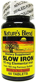 Nature's Blend Slow Iron, 50 mg, Tablets, 60 ea