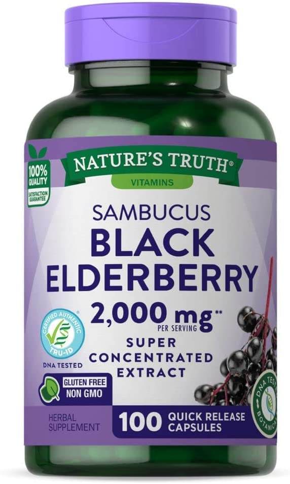 Nature's Truth Sambucus Black Elderberry, 1000 mg, Capsules, 100 ea - OTC Shoppe Express