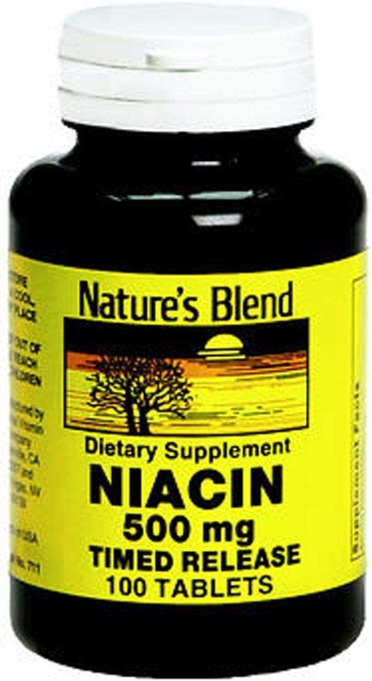 Nature's Blend Niacin, 500 mg, Tablets, 100 ea
