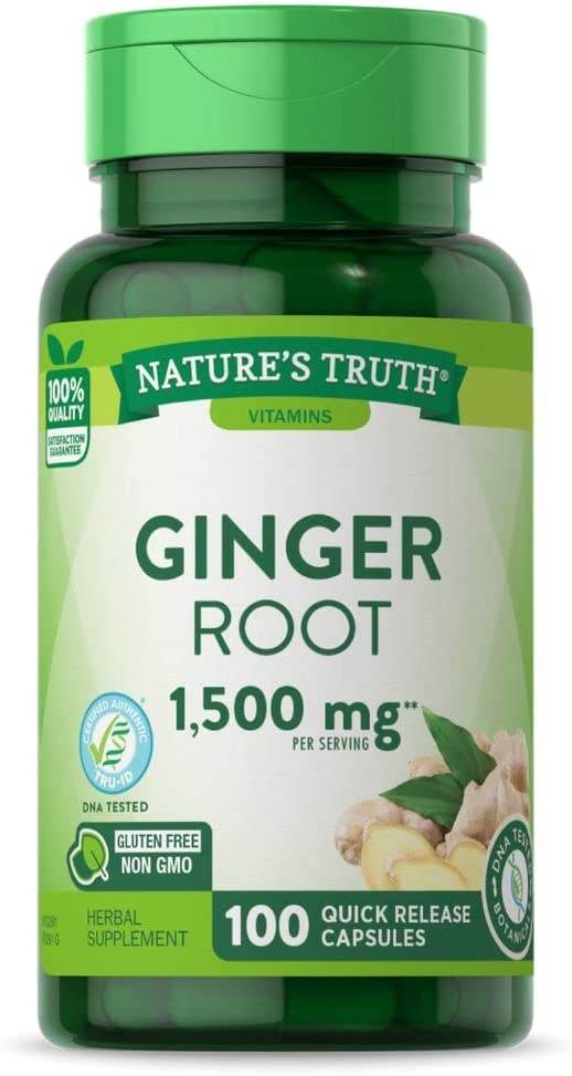 Nature's Truth Ginger Root, 750 mg, Herbal Supplement, Capsules, 100 ea - OTC Shoppe Express