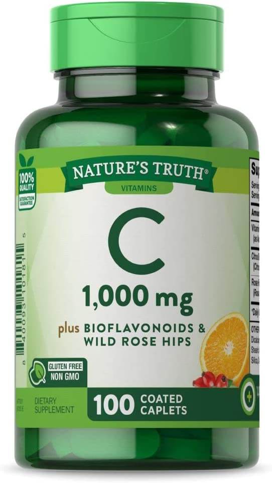 Nature's Truth Vitamin C, 1000 mg, Coated Caplets, 100 ea - OTC Shoppe Express