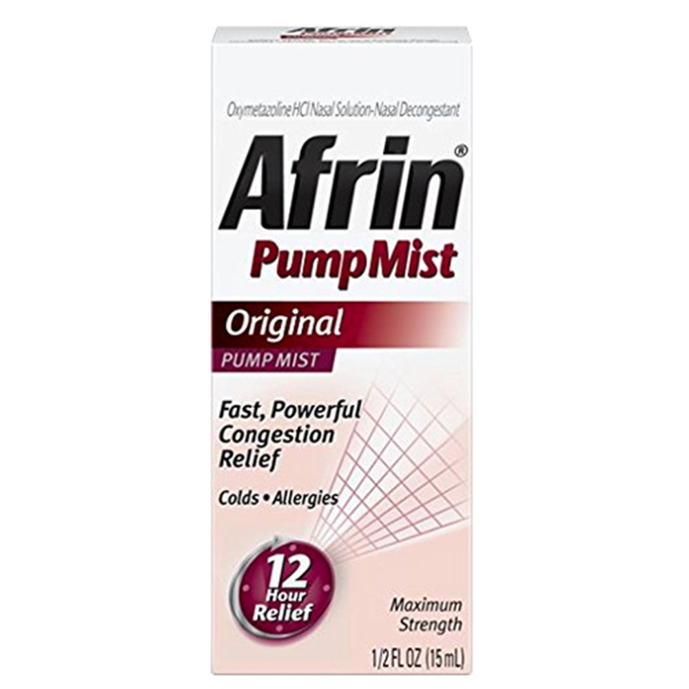 Afrin Pump Mist 12 Hour Relief, Maximum Strength, Original, 0.5 oz