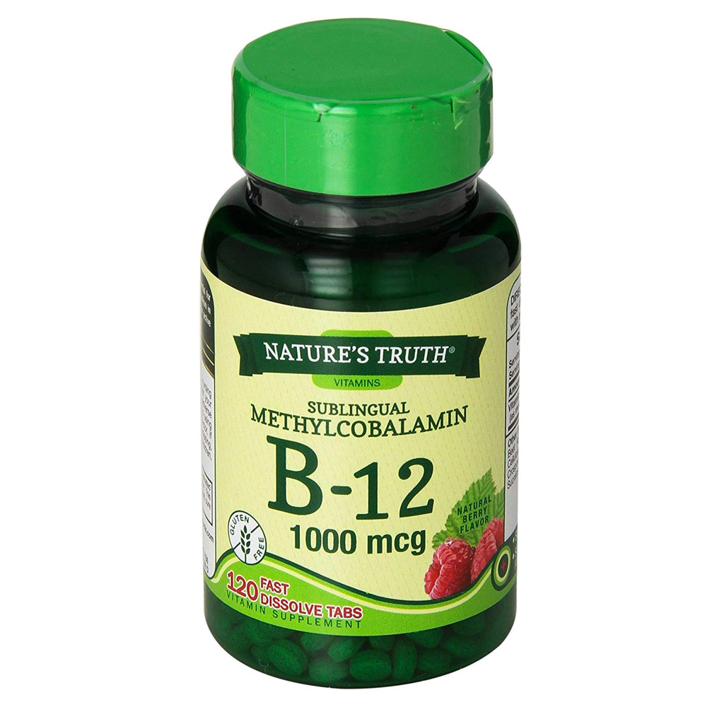 Nature's Truth Vitamin B-12, 1000 mcg, Tablets, Natural Berry, 120 ea