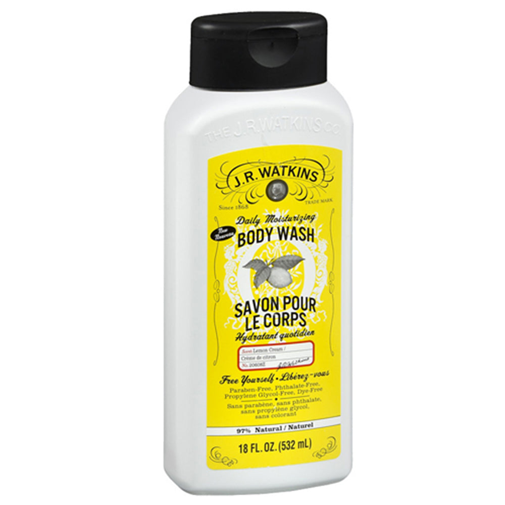 J.R. Watkins Body Wash, Lemon Creamh, 18 oz