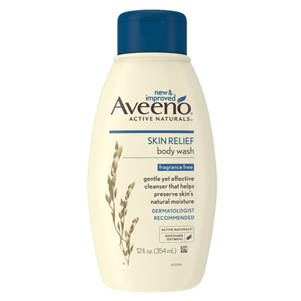 Aveeno Skin Relief Body Wash, Fragrance Free, 12 oz